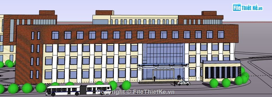 Trụ sở làm việc 4 tầng,file su trụ sở làm việc,trụ sở làm việc file su,sketchup trụ sở làm việc,file sketchup trụ sở làm việc