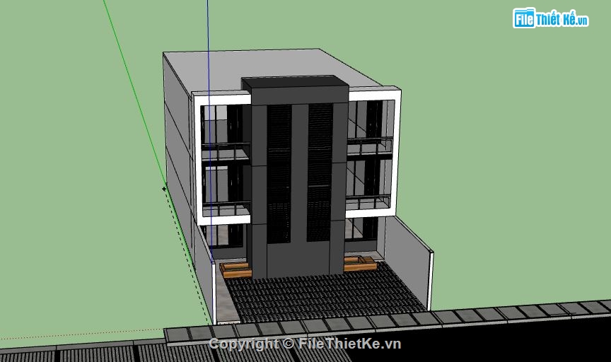 Trụ sở làm việc 5 tầng,file su trụ sở 5 tầng,Trụ sở 5 tầng file su,sketchup trụ sở 5 tầng