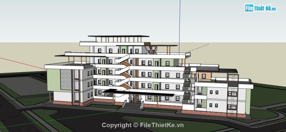 Trụ sở làm việc 5 tầng,File su trụ sở làm việc,Trụ sở làm việc 5 tầng file su,sketchup trụ sở làm việc,trụ sở làm việc model su