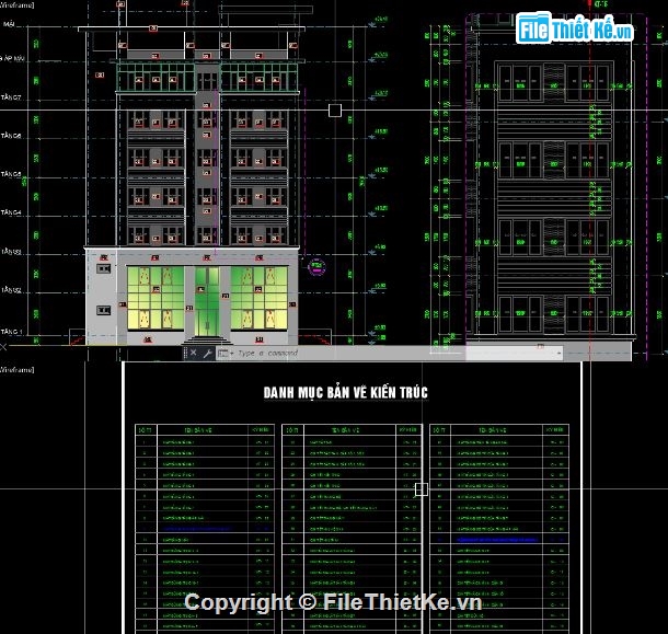 trụ sở làm việc 7 tầng,trụ sở làm việc,file cad trụ sở làm việc