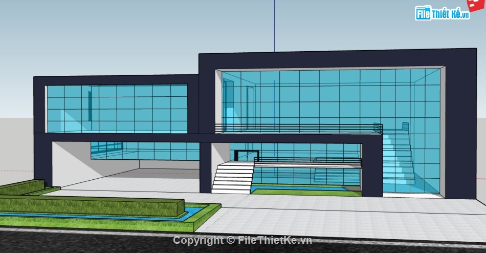 su văn phòng,su trụ sở văn phòng,file sketchup trụ sở