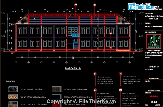 bản vẽ trường học,bản vẽ trường học 2 tầng,trường học 2 tầng,trường tiểu học 2 tầng