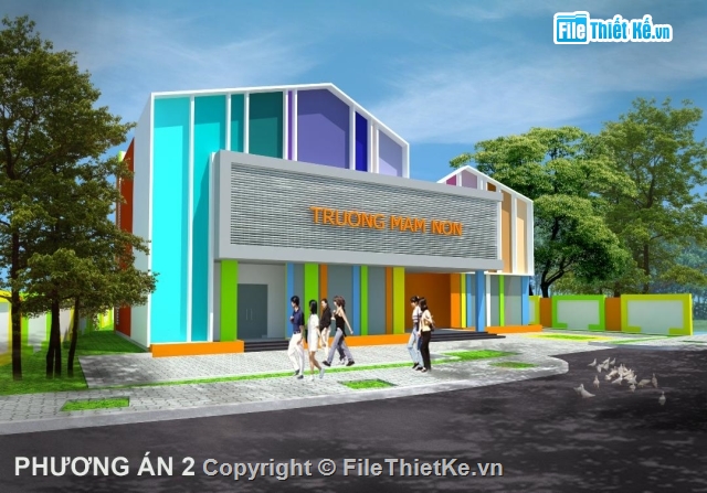 Thiết kế trường mầm non,trường mâm non,Thiết kế trường học,Model trường mầm non,revit thiết kế trường mầm non