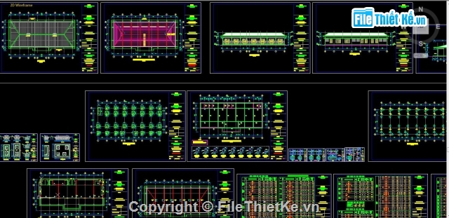 Trường mẫu giáo,1 tầng 6.2x29.4m,Trường mầm non,file cad trường mầm non,bản vẽ trường mầm non