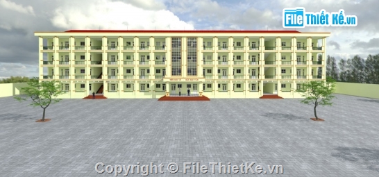 Trường học 2 tầng,trường THCS xuân hòa,trường thcs 2 tầng,file cad trường thcs