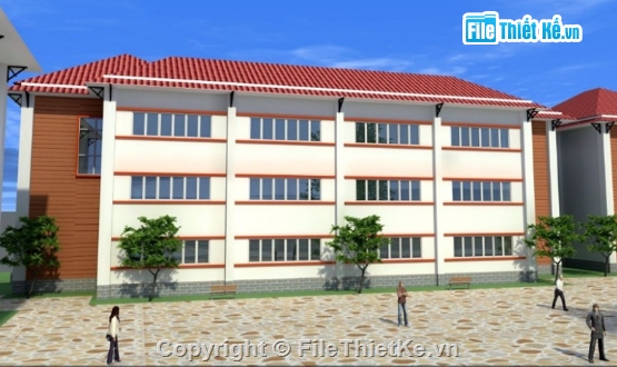trường THPT,file cad trường THPT,cad trường học
