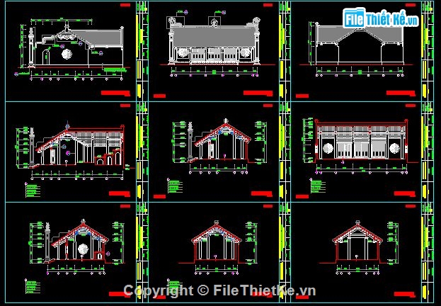 Bản vẽ đền mẫu,bản vẽ đền thờ,đền thờ,đền danh nhân