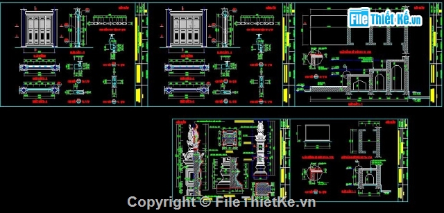 Bản vẽ đền mẫu,bản vẽ đền thờ,đền thờ,đền danh nhân