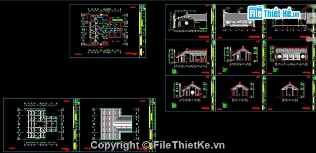 Bản vẽ đền mẫu,bản vẽ đền thờ,đền thờ,đền danh nhân