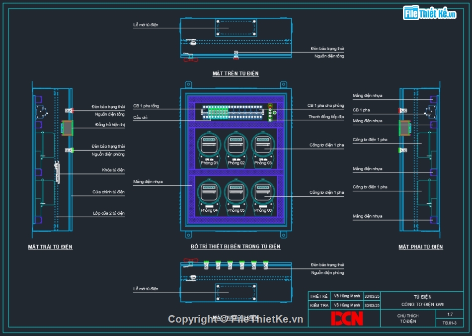 Bản vẽ thiết kế tủ điện DB,file dwg tủ điện tạm công trường,Bản vẽ thiết kế tủ điện,Bản vẽ tủ điện Solar,Tủ điện kWh,Tủ công tơ điện 1 pha