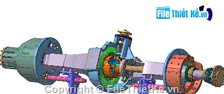 cụm cầu sau,bản vẽ cụm cầu,cụm may ơ,cụm cầu sau chủ động
