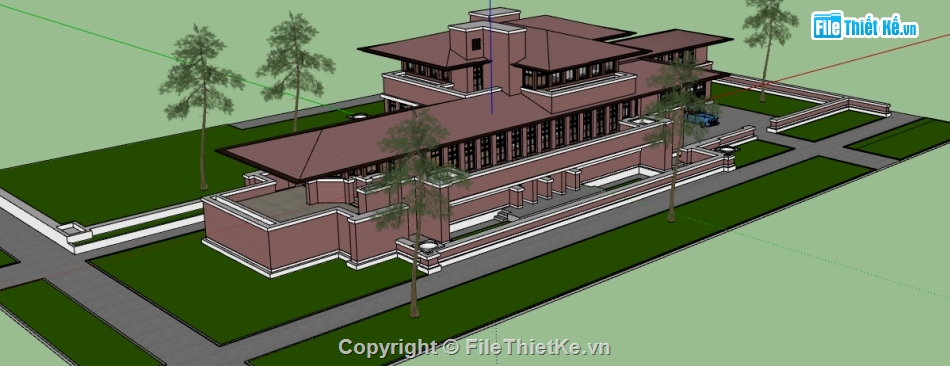 thiết kế model su nhà văn phòng,3d su dựng nhà văn phòng 3 tầng,văn phòng làm việc file sketchup