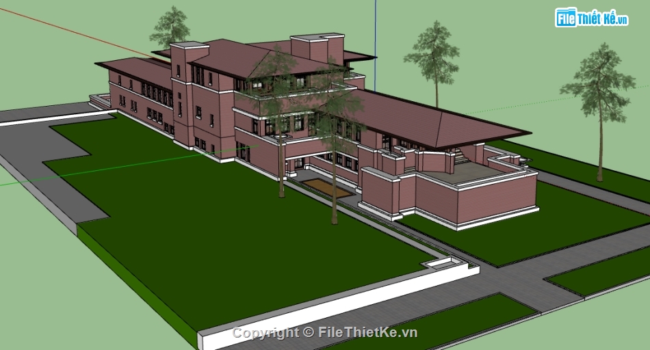 thiết kế model su nhà văn phòng,3d su dựng nhà văn phòng 3 tầng,văn phòng làm việc file sketchup