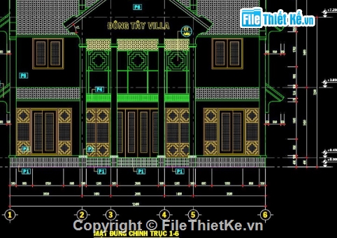 Villa hội an,villa 2 tầng,cad villa 2 tầng