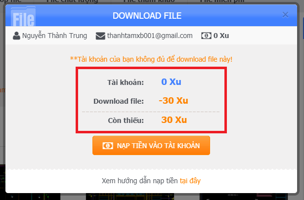 Tải file thiết kế, tải có phí, download file