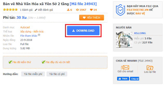 Tải file thiết kế, tải có phí, download file