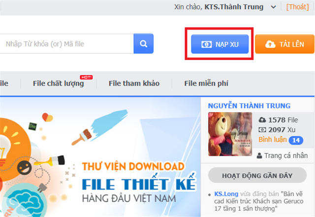 Hướng dẫn NẠP TIỀN vào tài khoản Nạp tiền qua momo, nạp qua chuyển khoản, nạp tiền qua thẻ atm, ví điện tử, nạp xu qua Bankplus, nạp xu qua bảo kim