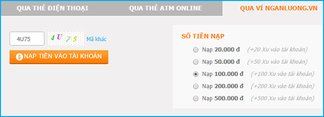 Hướng dẫn NẠP TIỀN vào tài khoản Nạp tiền, nạp qua thẻ điện thoại, nạp tiền atm, ví điện tử, nạp thẻ