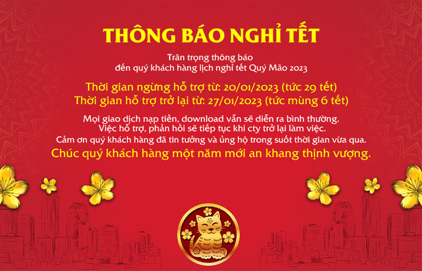 Thông báo lịch nghỉ tết, Lịch nghỉ filethietke, Nghỉ tết âm lịch, Lịch nghỉ tết nguyên đán