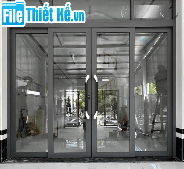 cửa trượt nhôm kính, cửa trượt hiện đại, thiết kế cửa trượt