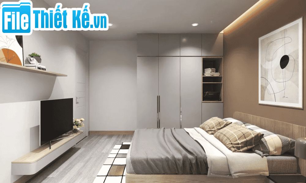 bố trí phòng ngủ khoa học, phòng ngủ đẹp và thông minh, thiết kế điểm nhấn phòng ngủ