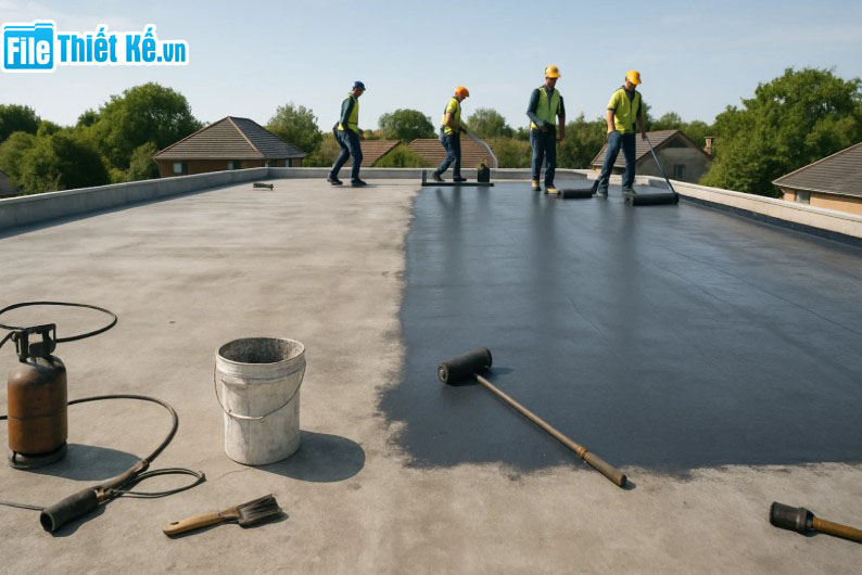 chống thấm ban công, sân thượng, chấm thấm sân thượng