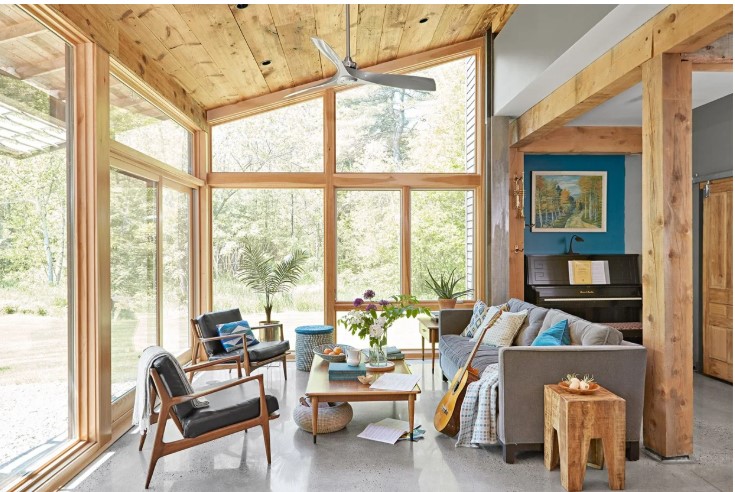 nhà nhiều cửa sổ, làm mát tự nhiên, bẫy nhiệt mùa hè, thiết kế nhà thông thoáng