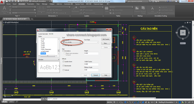 Font Autocad,khắc phục lỗi font trong autocad