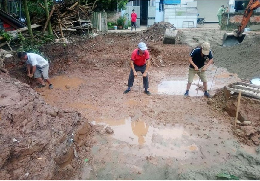 động thổ gặp mưa, đổ móng nhà, điềm lành hay xấu, phong thủy xây nhà