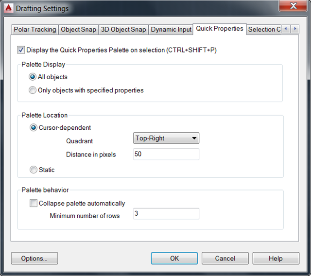 Bật tắt Quick Properties trong Autocad 2015 Bật tắt Quick Properties ,Tính năng của Quick Properties trong Autocad 2015