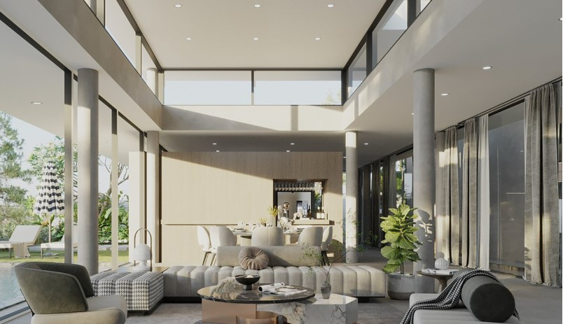 biệt thự không vách ngăn, kiến trúc cao cấp, thiết kế cá nhân hóa, không gian sống hiện đại