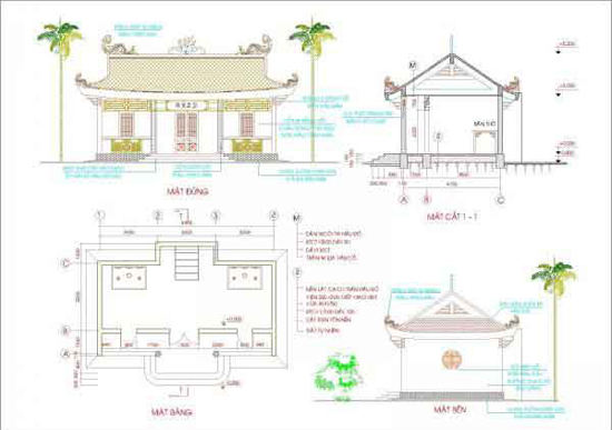 thiết kế nhà thờ họ, kiến trúc nhà thờ họ, mẫu nhà thờ họ đẹp