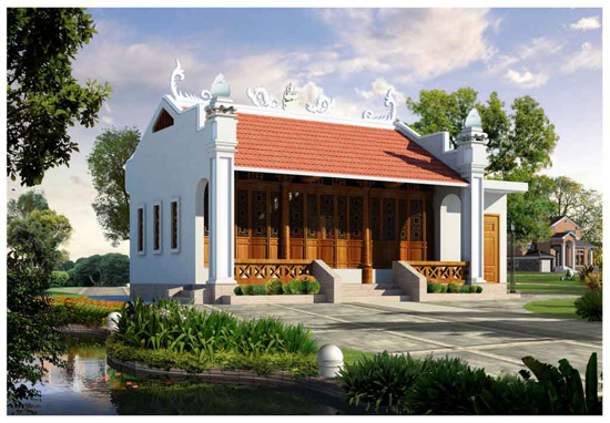 Mẫu thiết kế nhà thờ họ, từ đường đẹp tại Bắc Giang và Hưng Yên thiết kế nhà thờ họ, kiến trúc nhà thờ họ, mẫu nhà thờ họ đẹp