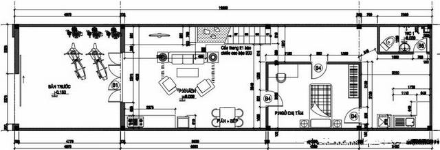 thiết kế nhà phố 1 lầu đẹp đơn giản, nhà phố diện tích 5x20m