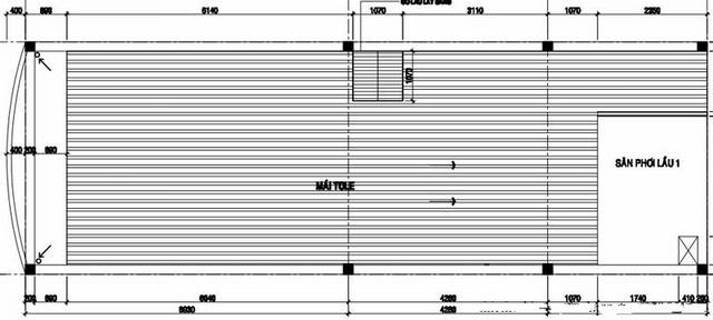 Bản vẽ thiết kế nhà phố 1 lầu đẹp đơn giản diện tích 5x20m thiết kế nhà phố 1 lầu đẹp đơn giản, nhà phố diện tích 5x20m
