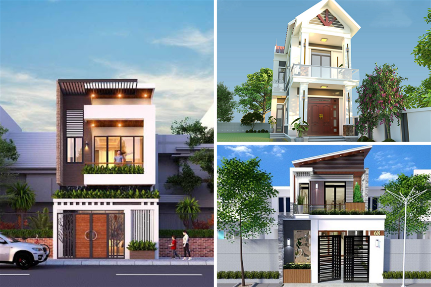 thiết kế nhà ống, nhà ống 2 tầng, bản vẽ nhà ống 2 tầng