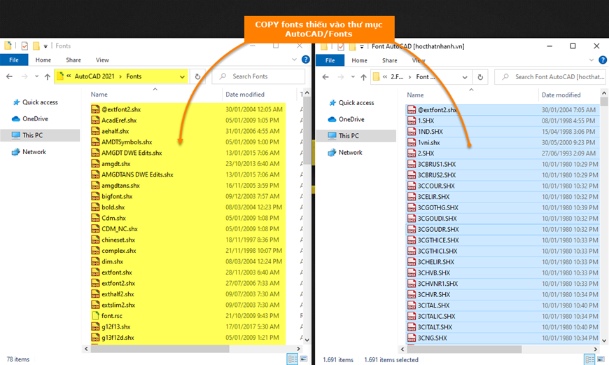 Hướng dẫn khắc phục lỗi font CAD chữ Tiếng Việt (3 bước kèm link tải font CAD Full) font Autocad, font chữ, cad font chữ, font chữ trong cad