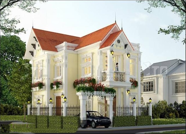 Mẫu biệt thự đẹp mini 2 tầng tân cổ điển biệt thự mini. biệt thự 2 tầng