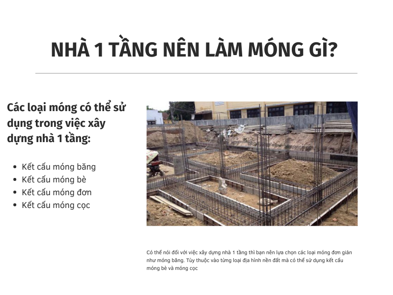 móng nhà, móng nhà 1 tầng, móng cho nhà 1 tầng
