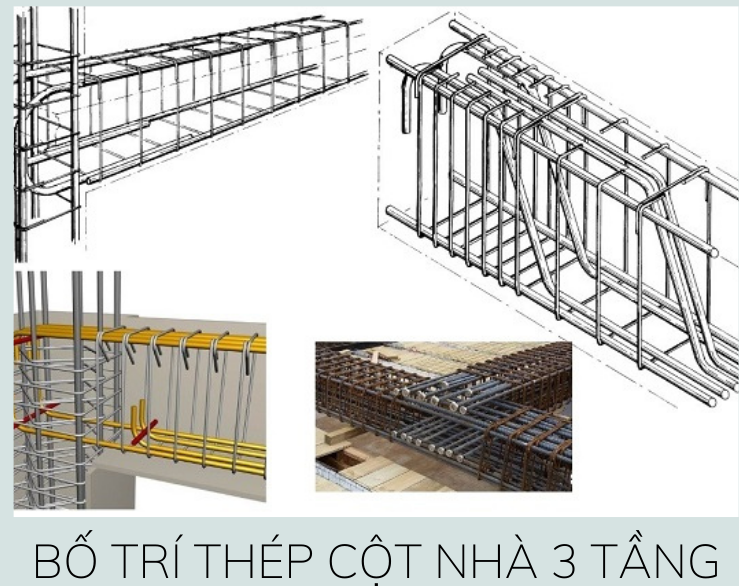 thép cột nhà 3 tầng, bố trí thép cột, thép cột nhà
