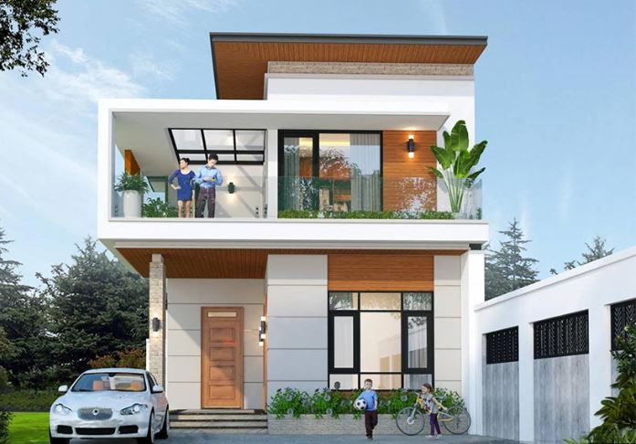  nhà ống 2 tầng, filethietke.vn, nhà phố 2 tầng