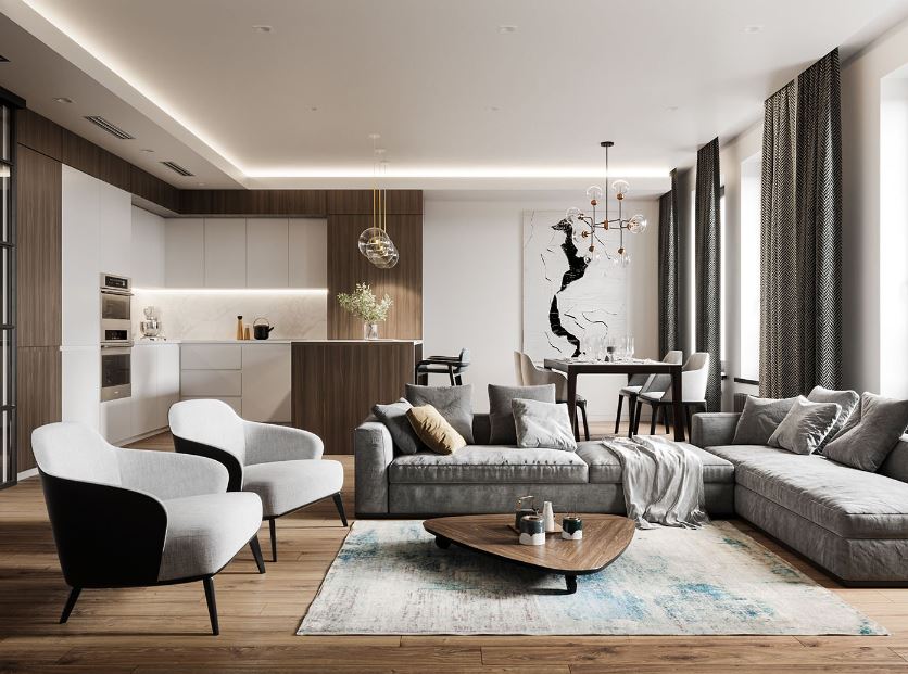 4 đặc điểm của thiết kế nội thất phòng khách hiện đại Filethietke.vn, nội thất phòng khách, thiết kế nội thất