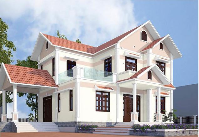 Sơn nhà màu trắng xanh đẹp dịu mát cho tổ ấm Filethietke.vn, Sơn màu trắng, sơn nhà
