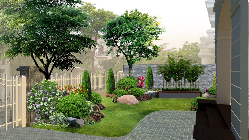 cảnh quan sân vườn, sân vườn, cảnh quan, sân vườn biệt thự