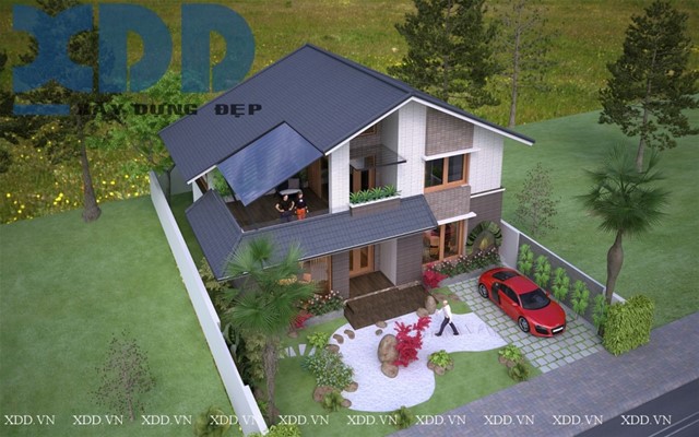 Thiết kế biệt thự 2 tầng đẹp nhiều cây xanh anh Trường TP Đà Lạt Thiết kế biệt thự 2 tầng đẹp,nhà đẹp biệt thự 2 tầng