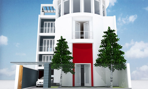 cách bài trí mặt tiền của nhiều căn hộ bày trí mặt tiền, màu sắc mặt tiền