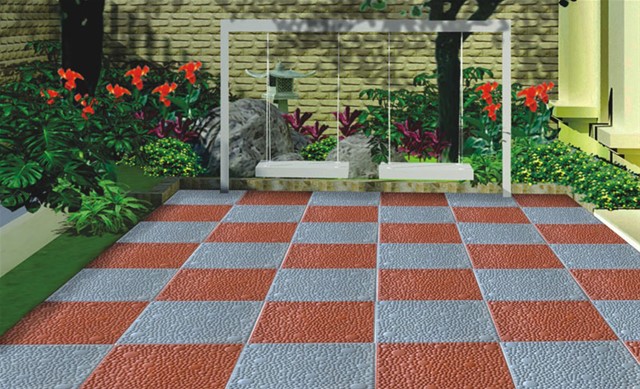 Trang trí vườn đẹp từ gạch block và gạch terrazzo thiết kế, trong nhà, không gian ,ngoại thất