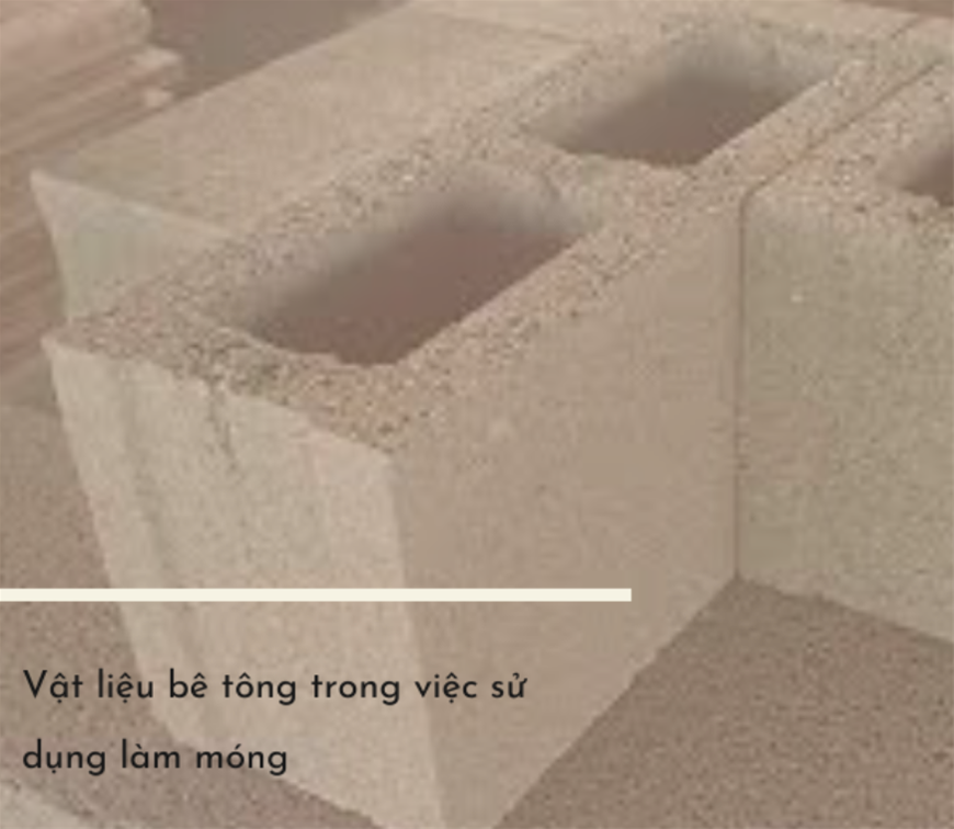 móng nhà, vật liệu móng nhà, vật liệu không sử dụng cho móng nhà